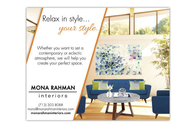 Mona Rahman Interiors advertisement