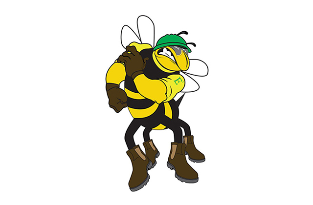 construction bee custom illustration