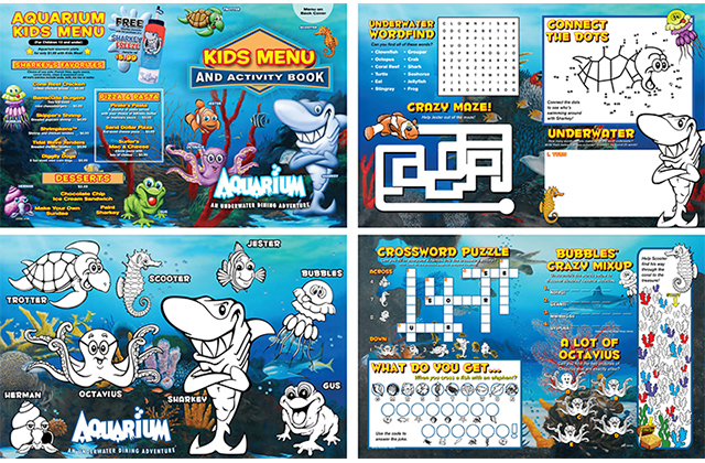 downtown aquarium menu design