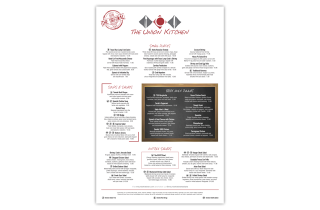 union kitchen menu design