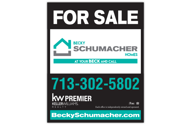 becky schumacher real estate sign design