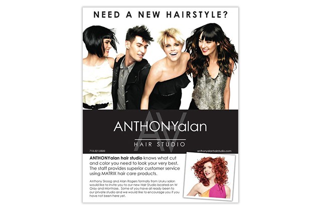 anthony alan hair studio flyer